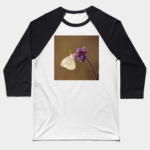 Flower with Butterfly Baseball T-Shirt by cinema4design